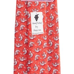 100% Silk Vineyard Vines Men's "Lobster Roll" Red Tie